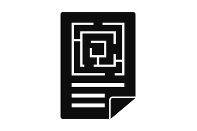 Labyrinth solution icon, simple style