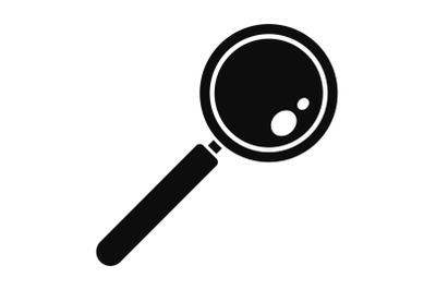 Find solution magnify glass icon, simple style