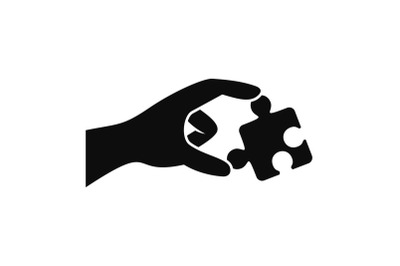 Puzzle solution icon, simple style