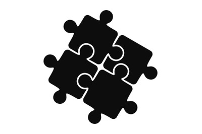 Teamwork solution puzzle icon, simple style