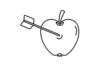Business target icon, outline style