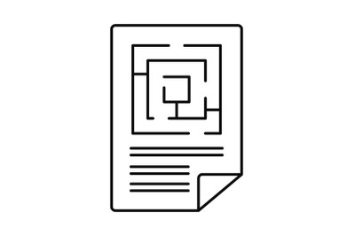 Labyrinth solution icon, outline style