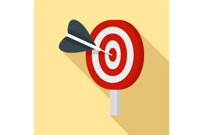 Target solution icon, flat style