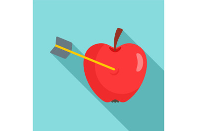 Business target icon, flat style