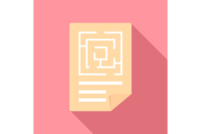Labyrinth solution icon, flat style