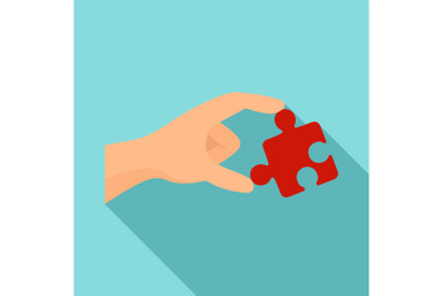 Puzzle solution icon, flat style