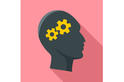 Solving problem icon, flat style