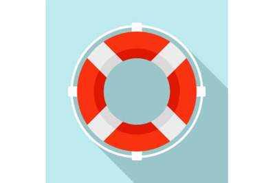 Life buoy solution icon, flat style