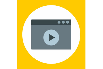 Video file icon, flat style