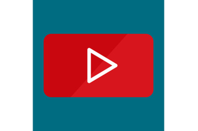 Video player play icon, flat style