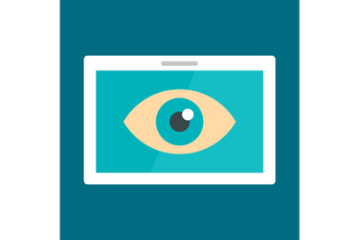 Tablet vision icon, flat style