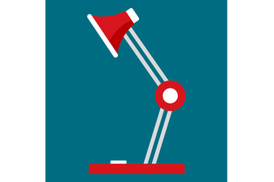 Desktop lamp icon, flat style