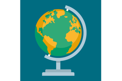 School globus icon, flat style