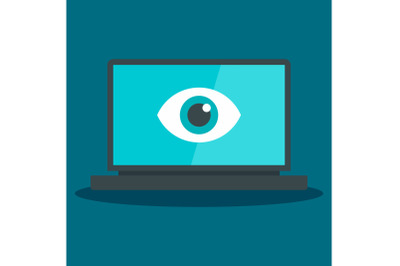 Laptop visualization icon, flat style