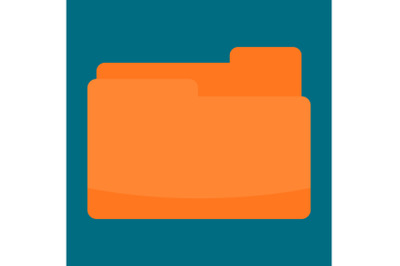 Orange folder icon, flat style