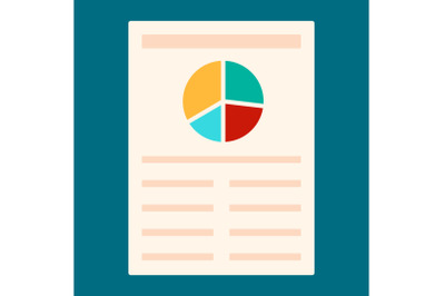 Paper diagram icon, flat style