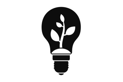 Eco bulb icon, simple style