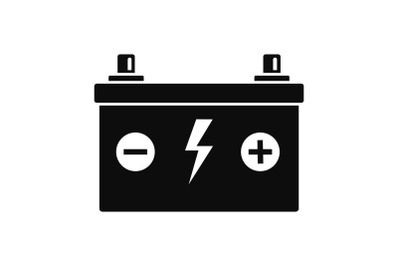 Car battery icon, simple style