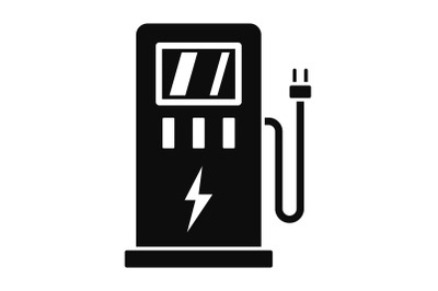 Electric car station icon, simple style