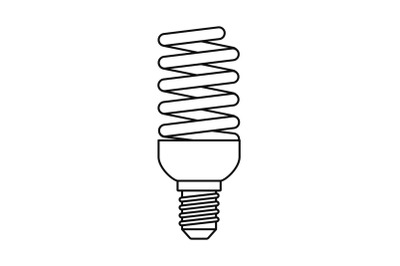 Bulb energy saving icon, outline style