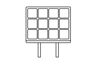 Solar panel icon, outline style