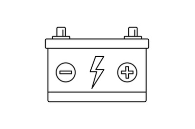 Car battery icon, outline style