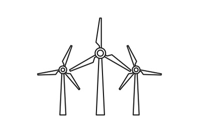 Wind energy icon, outline style