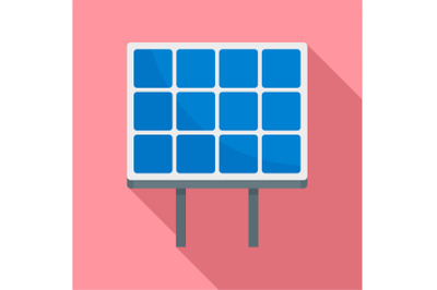 Solar panel icon, flat style