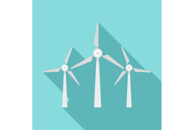 Wind energy icon, flat style
