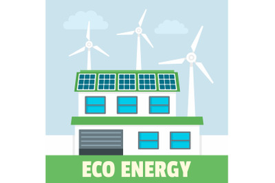 Smart eco energy concept background, flat style