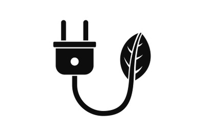 Eco energy plug icon, simple style