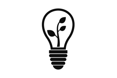 Eco save bulb icon, simple style