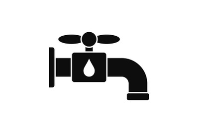 Save water tap icon, simple style