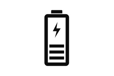 Half battery energy icon, simple style