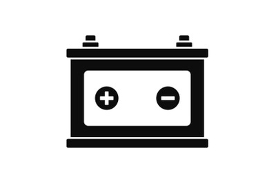 Car battery icon, simple style