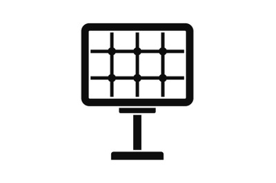 Solar panel icon, simple style