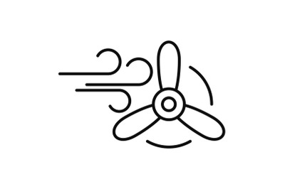 Wind eco energy icon, outline style