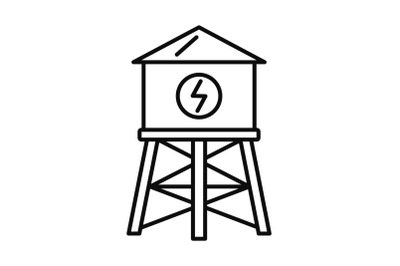 Water save tower icon, outline style