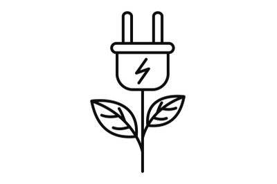 Eco energy plant icon, outline style