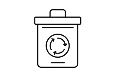 Recycling pot icon, outline style
