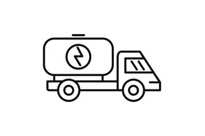 Eco energy truck icon, outline style