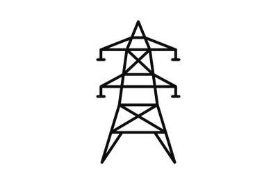 Electric tower icon, outline style