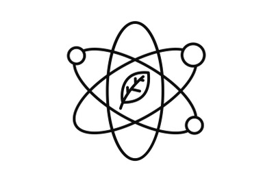 Leaf atom icon, outline style