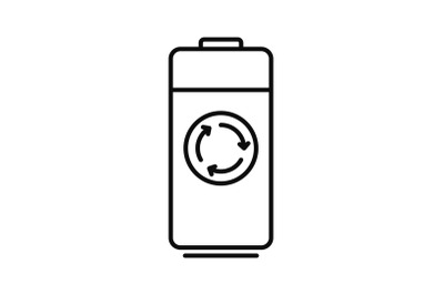 Recycle battery icon, outline style