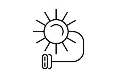 Solar electric icon, outline style