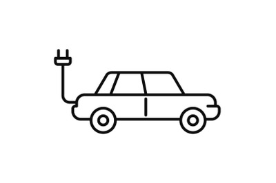 Electric car icon, outline style