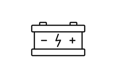 Eco car battery icon, outline style