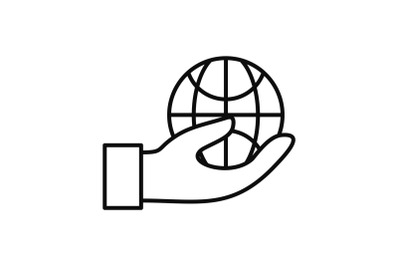 Save globe energy icon, outline style