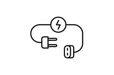 Plug save energy icon, outline style