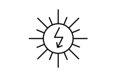 Energy of sun icon, outline style